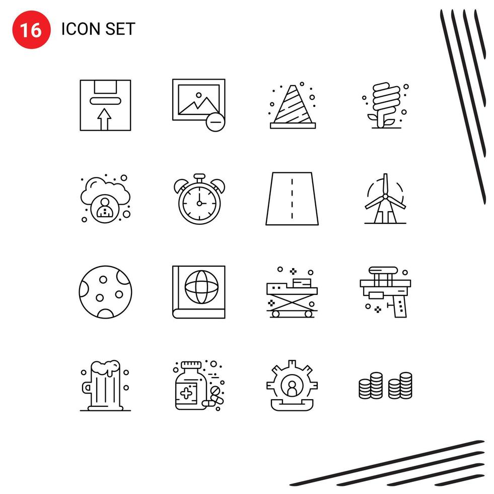 16 Creative Icons Modern Signs and Symbols of green environment attention ecology sign Editable Vector Design Elements