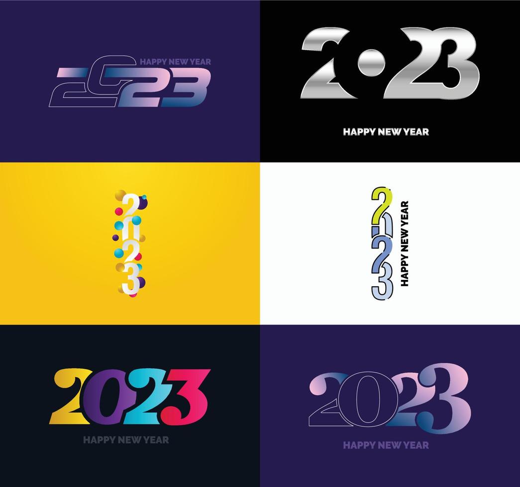 Big Set of 2023 Happy New Year logo text design 2023 number design template vector