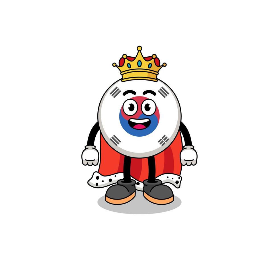 Mascot Illustration of south korea flag king vector