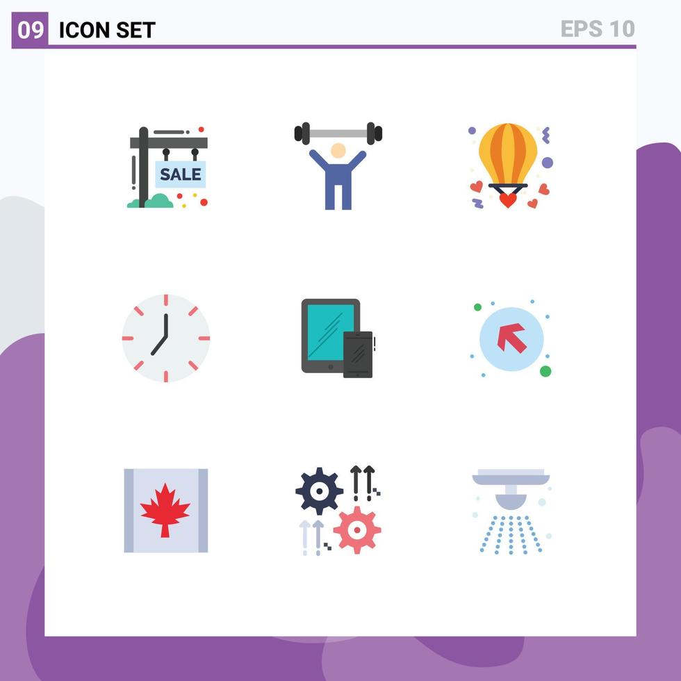 9 Creative Icons Modern Signs and Symbols of multimedia media weight clock love Editable Vector Design Elements