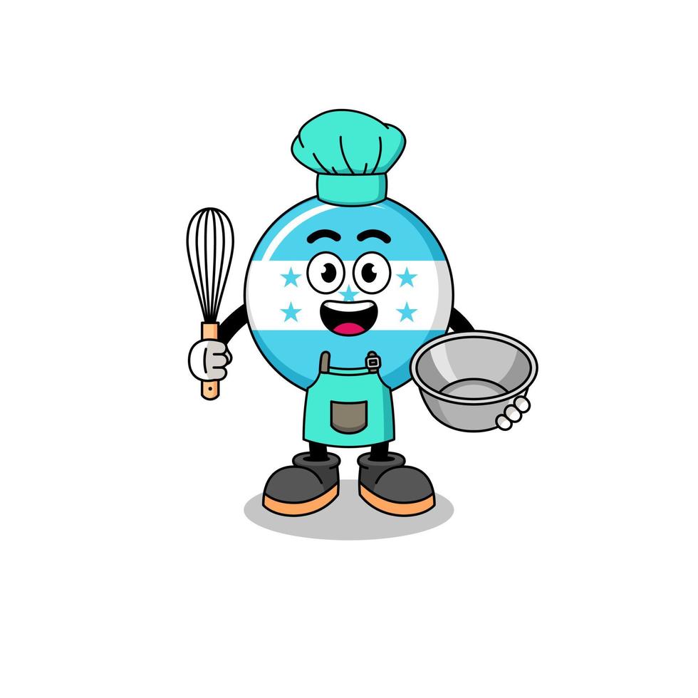 Illustration of honduras flag as a bakery chef vector