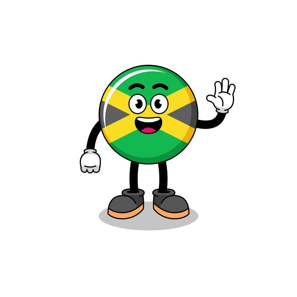 jamaica flag cartoon doing wave hand gesture vector