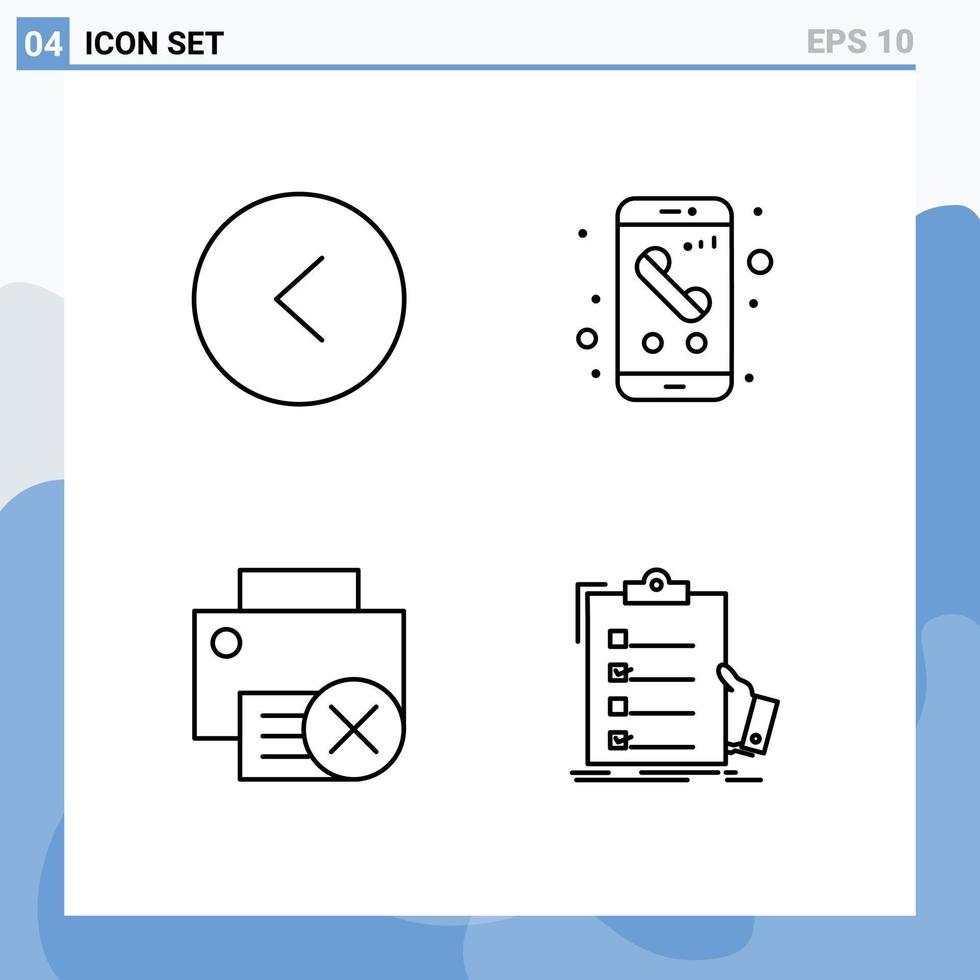 Set of 4 Modern UI Icons Symbols Signs for arrow devices app phone hardware Editable Vector Design Elements