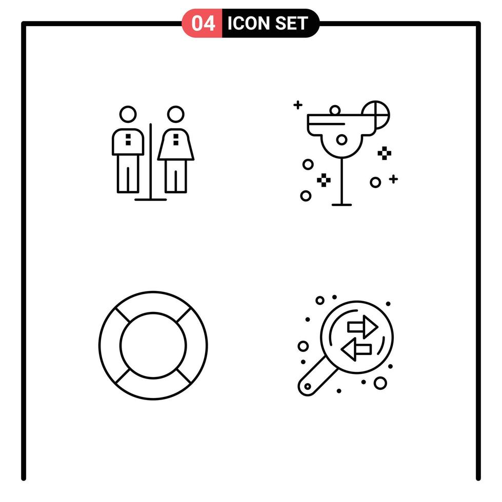 Universal Icon Symbols Group of 4 Modern Filledline Flat Colors of elevator essential service lime ui Editable Vector Design Elements