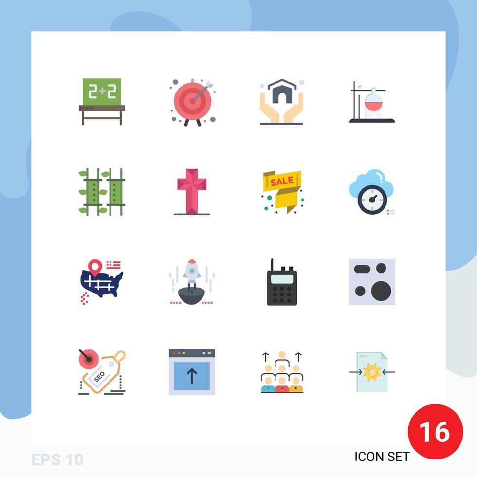 Mobile Interface Flat Color Set of 16 Pictograms of relax bamboo home transfusion medical Editable Pack of Creative Vector Design Elements