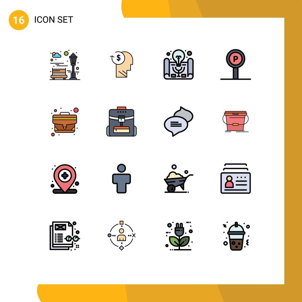 16 Creative Icons Modern Signs and Symbols of sign parking profile hotel project idea Editable Creative Vector Design Elements