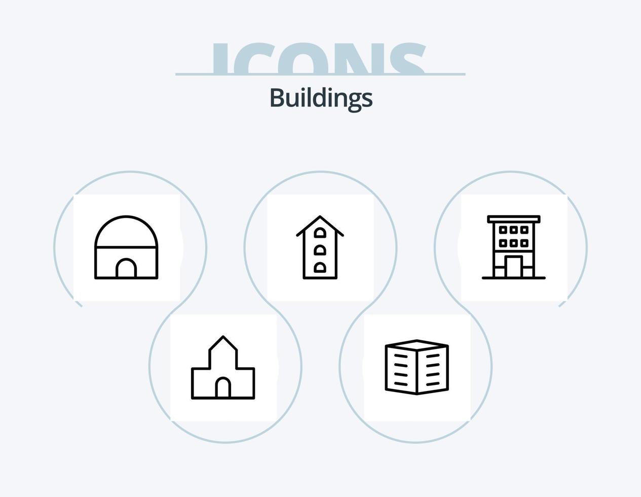 Buildings Line Icon Pack 5 Icon Design. house. building. industrial plant. real estate. islamic building vector
