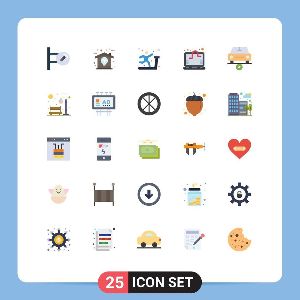 Stock Vector Icon Pack of 25 Line Signs and Symbols for checked quarantine exercise computer worm bacterium Editable Vector Design Elements