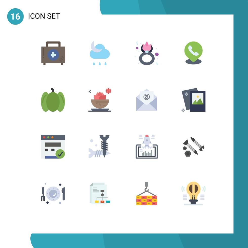 16 Creative Icons Modern Signs and Symbols of location phone weather telephone women Editable Pack of Creative Vector Design Elements