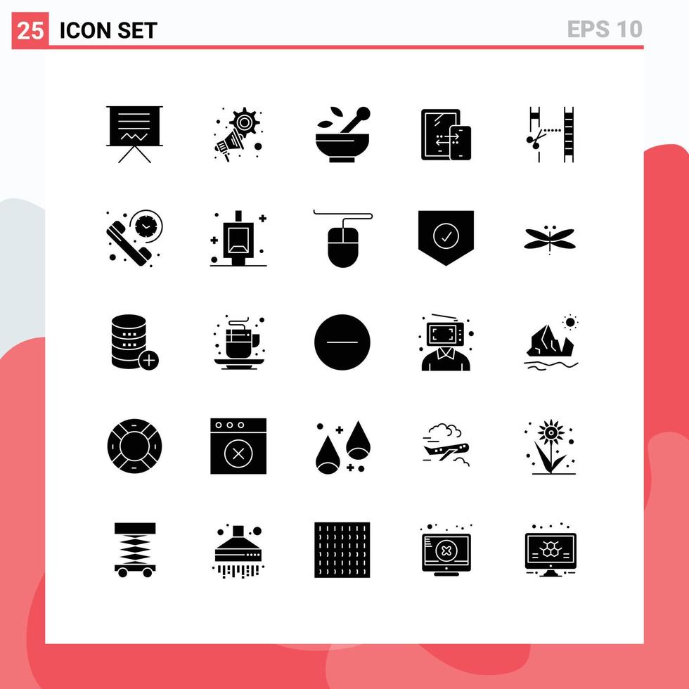 Stock Vector Icon Pack of 25 Line Signs and Symbols for cinema storage settings connection soup Editable Vector Design Elements