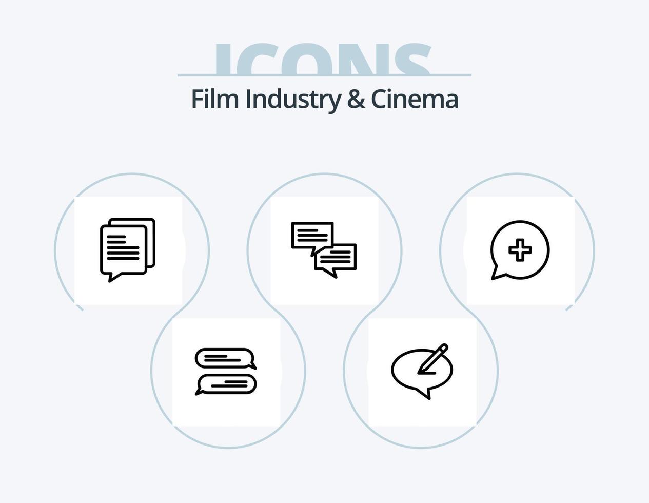 Cenima Line Icon Pack 5 Icon Design. entertaiment. theater. animation. movie theater. cinema vector