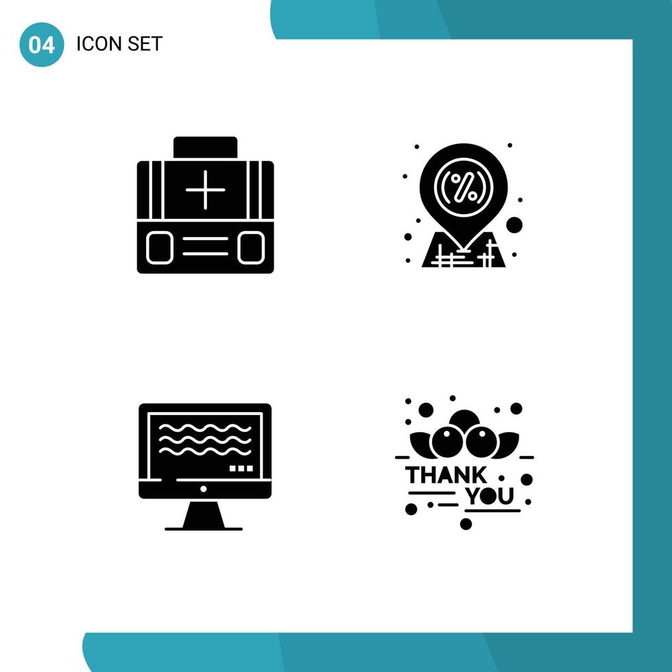 Modern Set of Solid Glyphs Pictograph of briefcase streaming suitcase market digital Editable Vector Design Elements