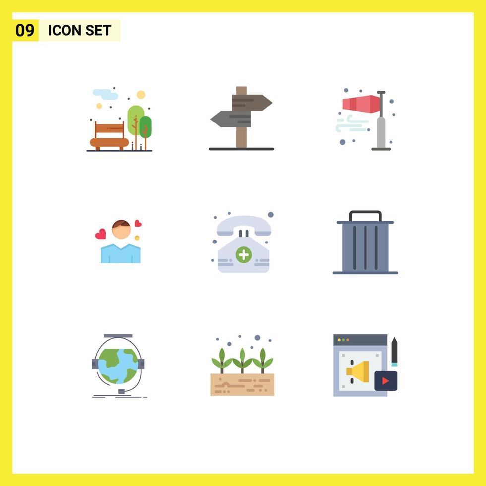 Stock Vector Icon Pack of 9 Line Signs and Symbols for heart avatar air boy storm Editable Vector Design Elements
