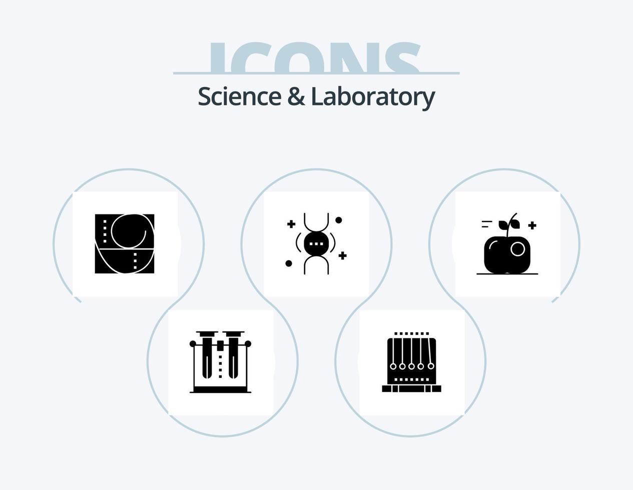 paquete de iconos de glifos de ciencia 5 diseño de iconos. manzana. herencia. balancearse. genética. ciencia vector