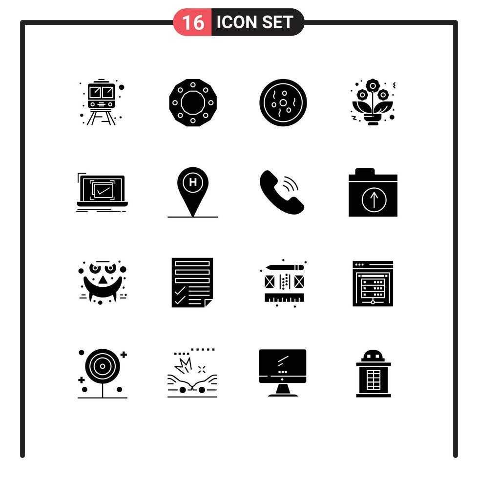 16 Creative Icons Modern Signs and Symbols of checklist system chemistry roses bouquet Editable Vector Design Elements