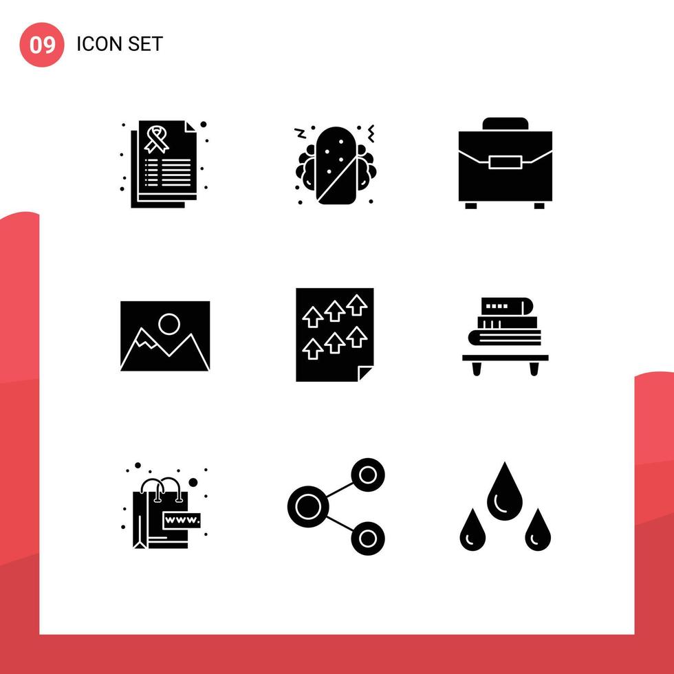 9 Creative Icons Modern Signs and Symbols of page data gateway photography photo Editable Vector Design Elements