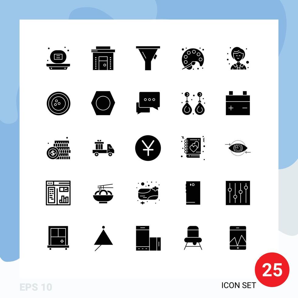 paquete de iconos vectoriales de stock de 25 signos y símbolos de línea para la tienda de aprendizaje femenino pintura aerodinámica elementos de diseño vectorial editables vector