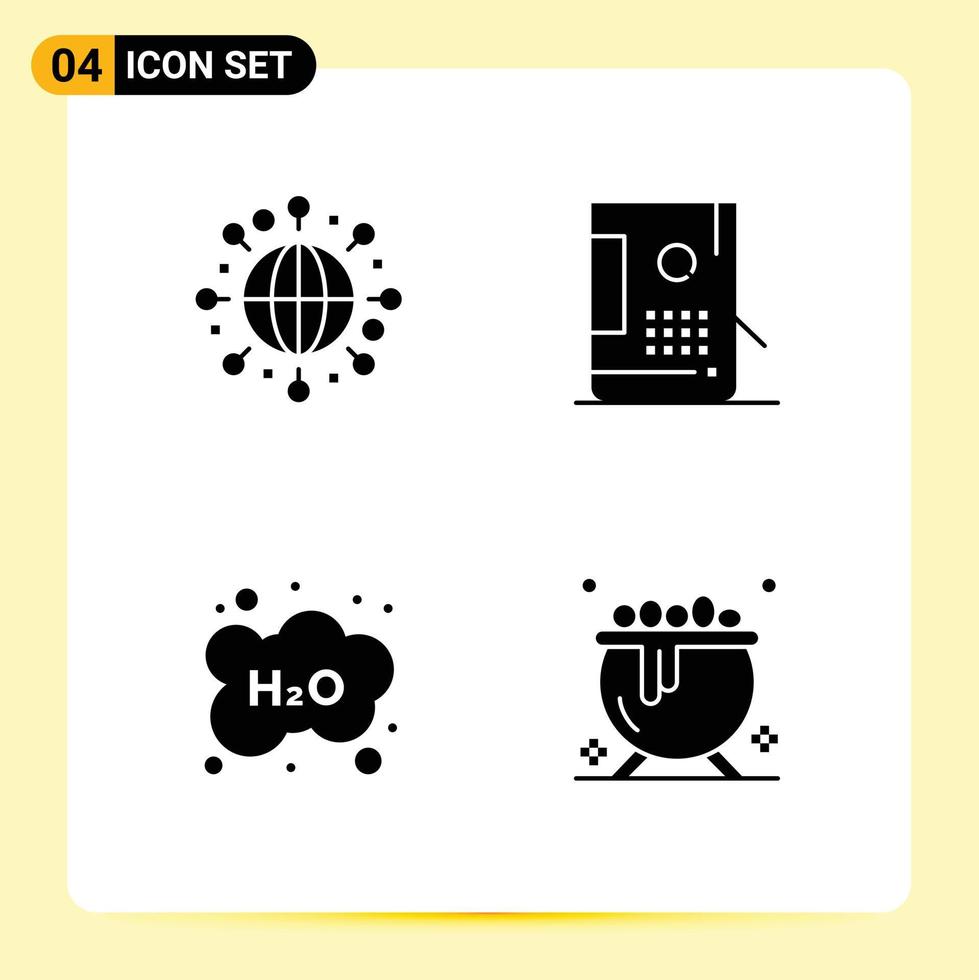 paquete de iconos de vector de stock de 4 signos y símbolos de línea para elementos de diseño de vector editables de escuela de desarrollo de cubo de educación global