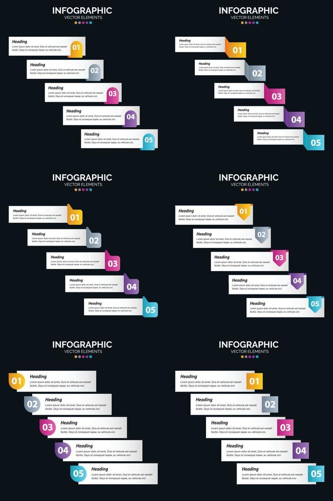 Our Vector 6 Infographics Pack offers a wide selection of business-themed infographics and diagrams.