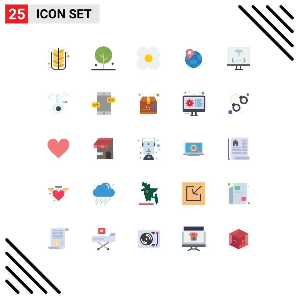 25 Creative Icons Modern Signs and Symbols of computer internet nature globe location Editable Vector Design Elements