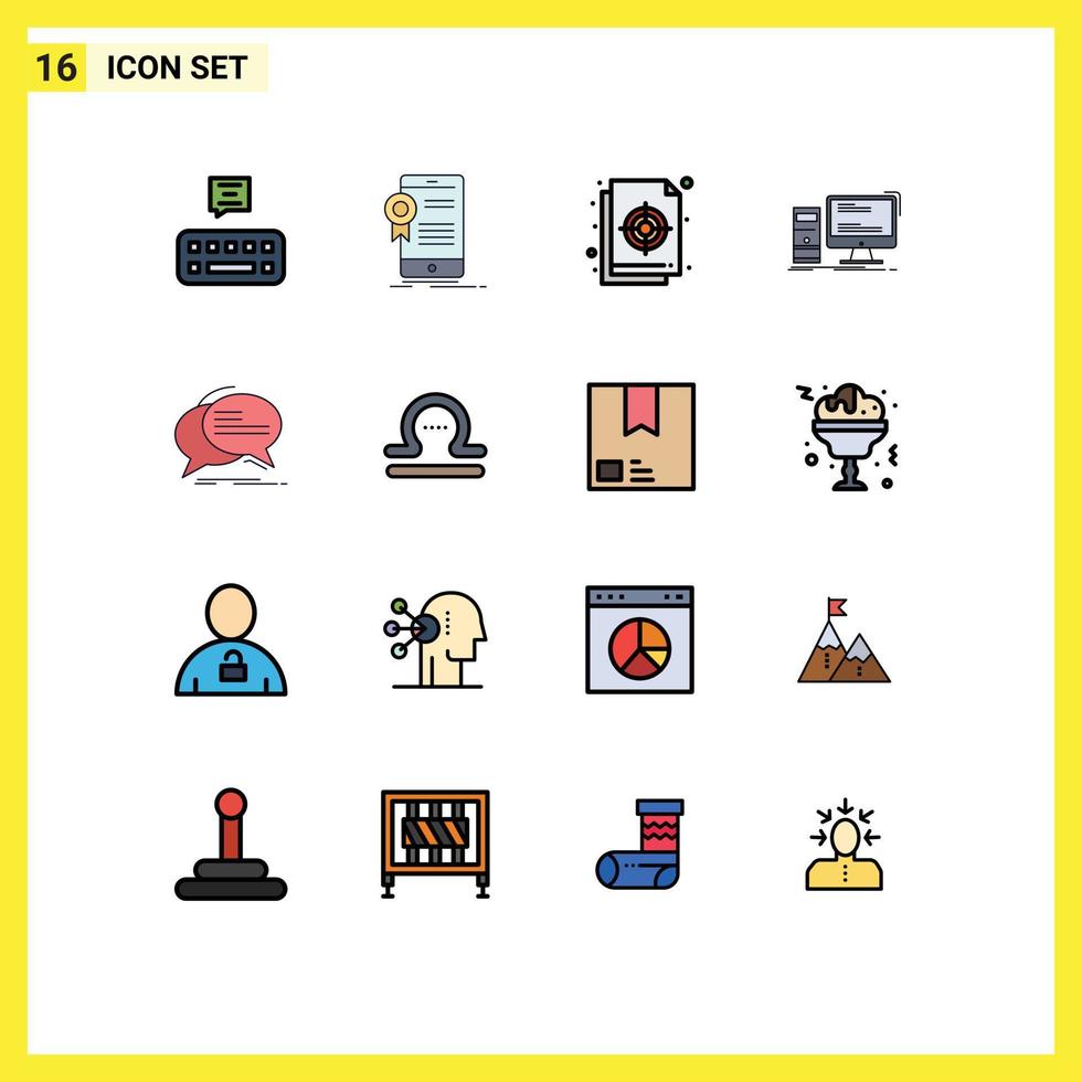 Stock Vector Icon Pack of 16 Line Signs and Symbols for personal gaming circular desktop file Editable Creative Vector Design Elements