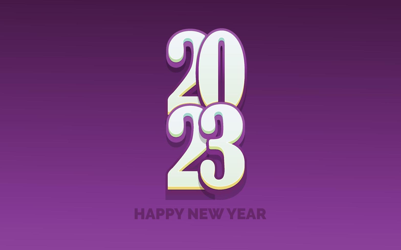 Happy new year 2023 White background Text logo design vector