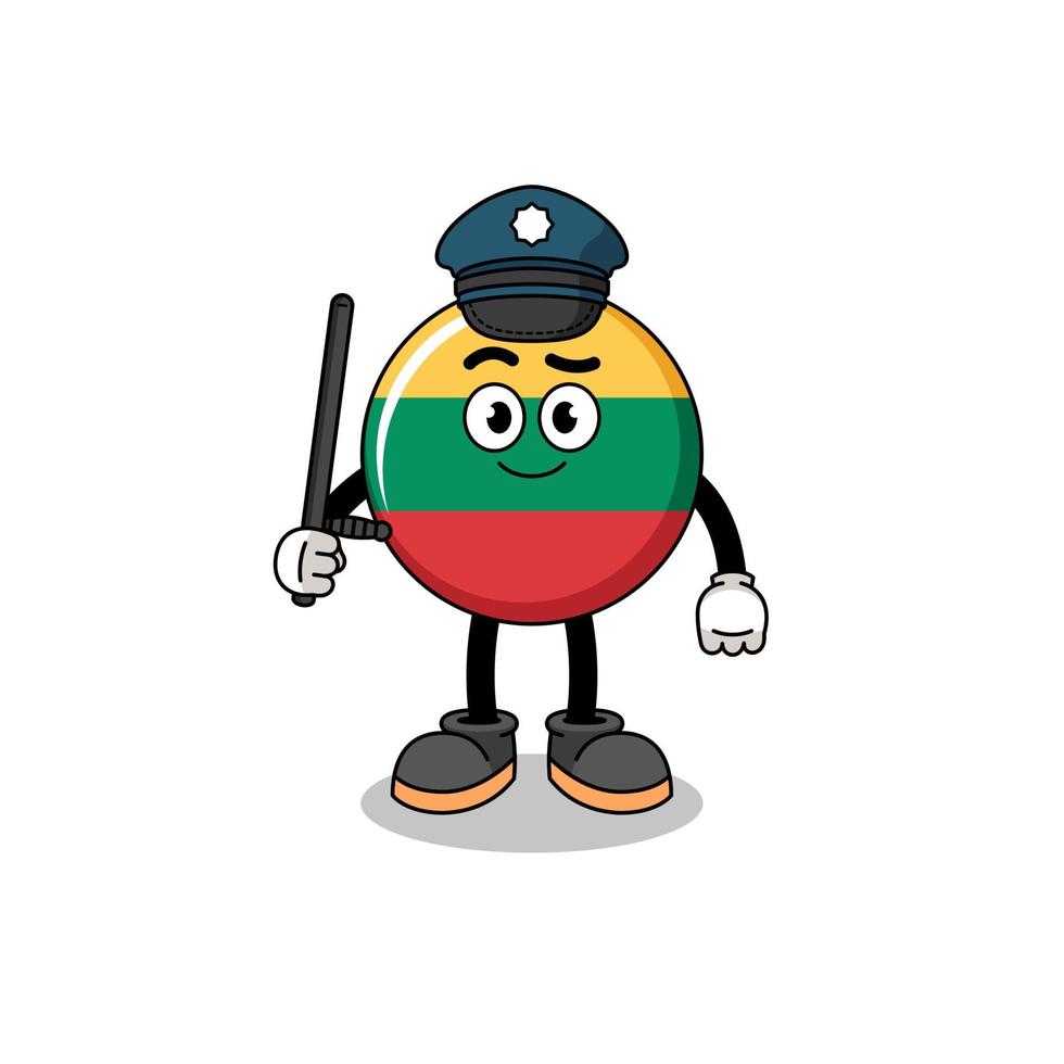 Cartoon Illustration of lithuania flag police vector