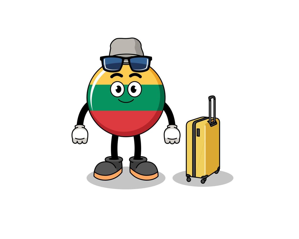 lithuania flag mascot doing vacation vector