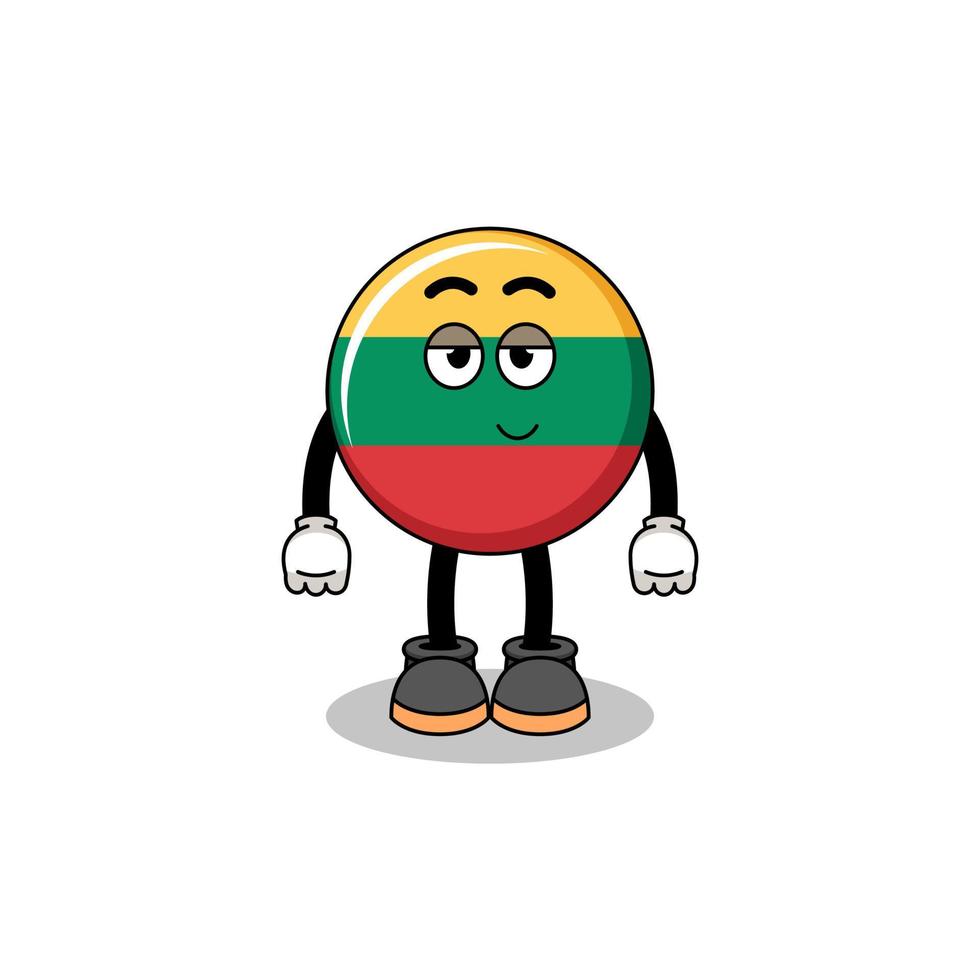 lithuania flag cartoon couple with shy pose vector