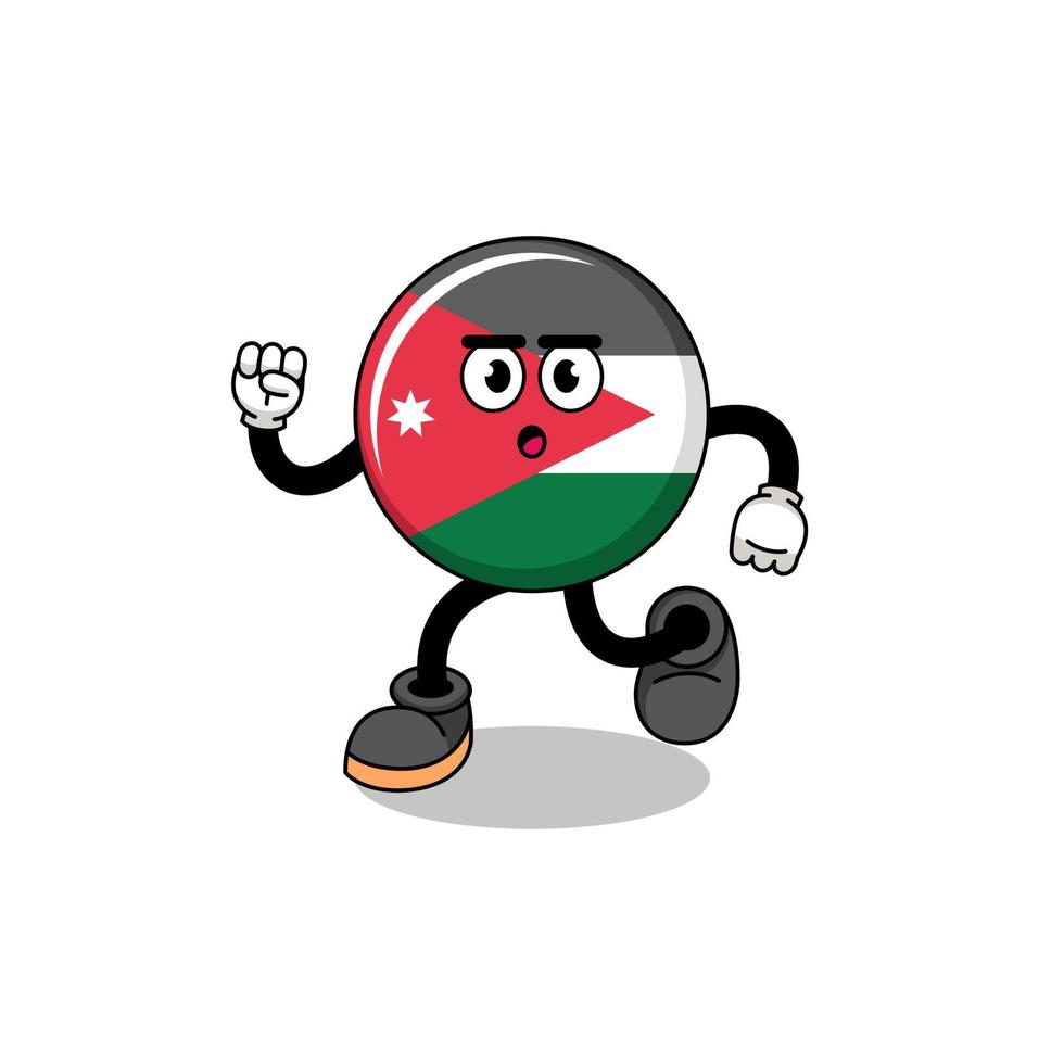 ejecutando la ilustración de la mascota de la bandera de Jordania vector