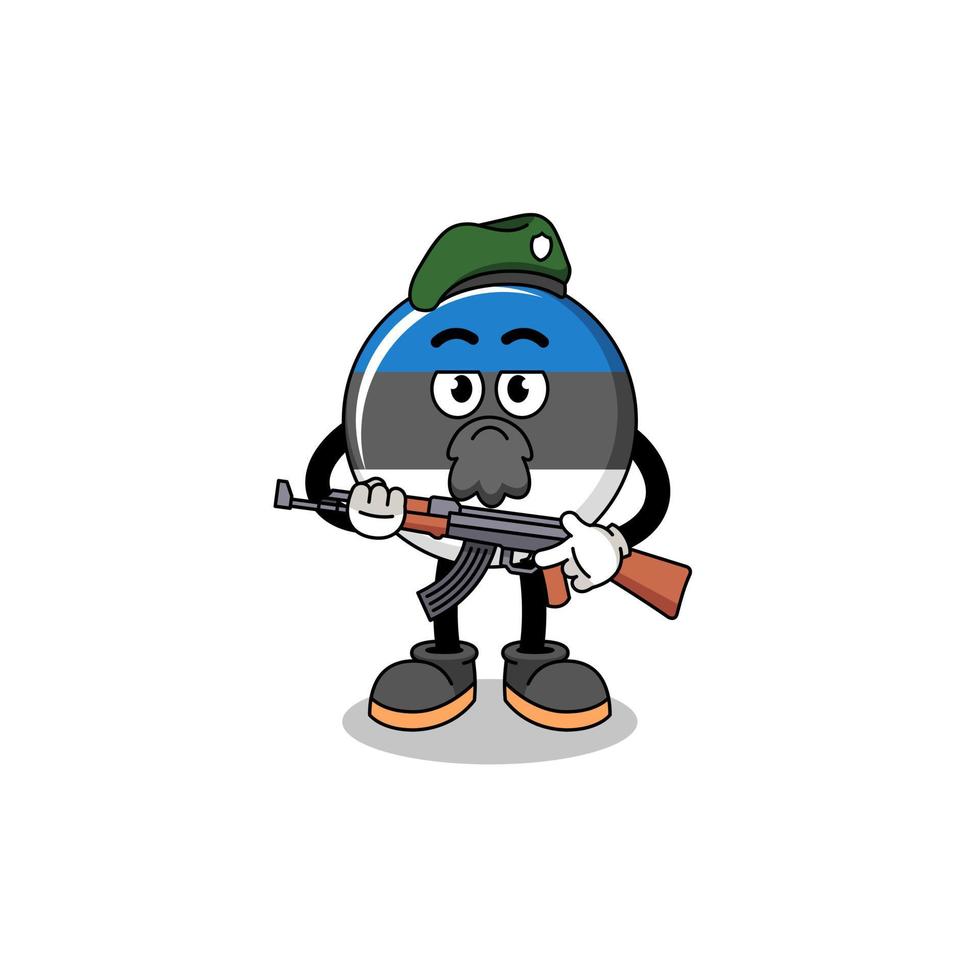 Character cartoon of estonia flag as a special force vector