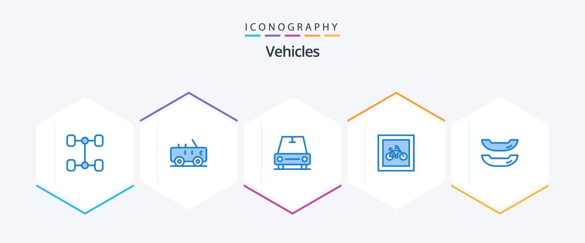 Vehicles 25 Blue icon pack including . . car. kayak. vehicles vector