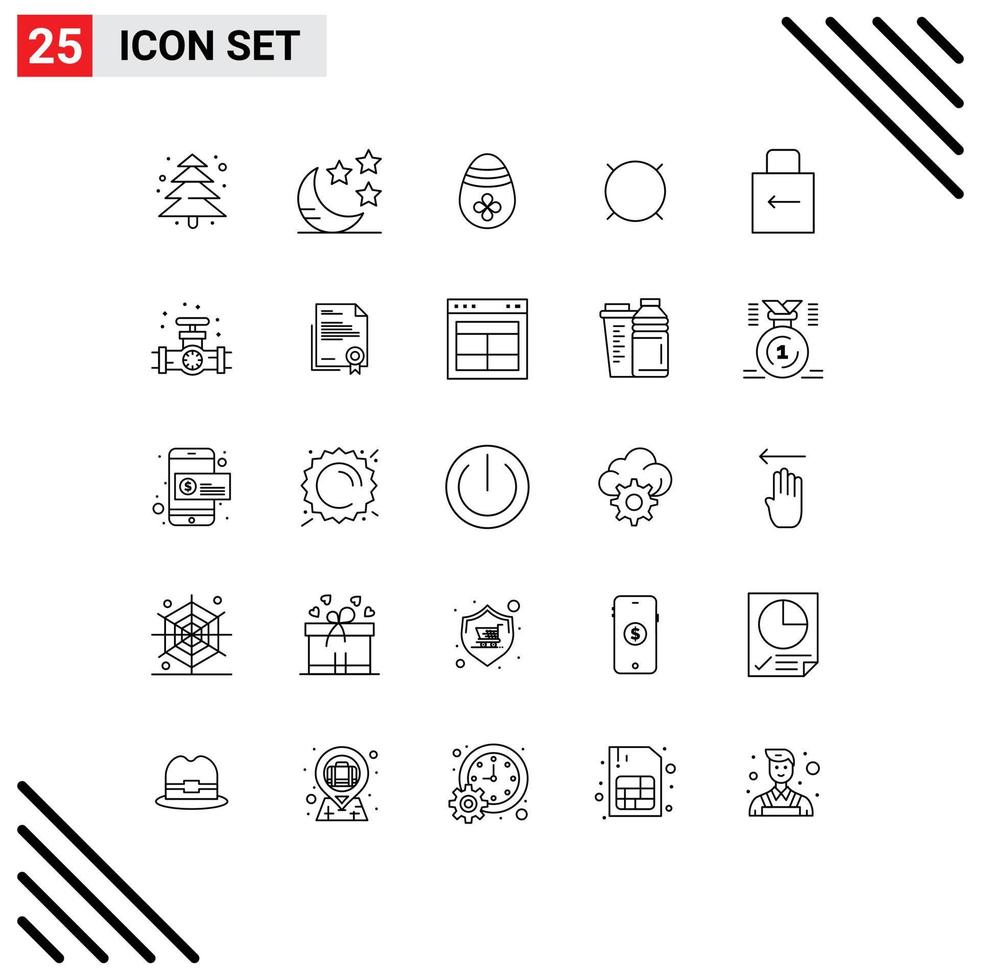 25 Creative Icons Modern Signs and Symbols of security key easter egg arrow cash Editable Vector Design Elements