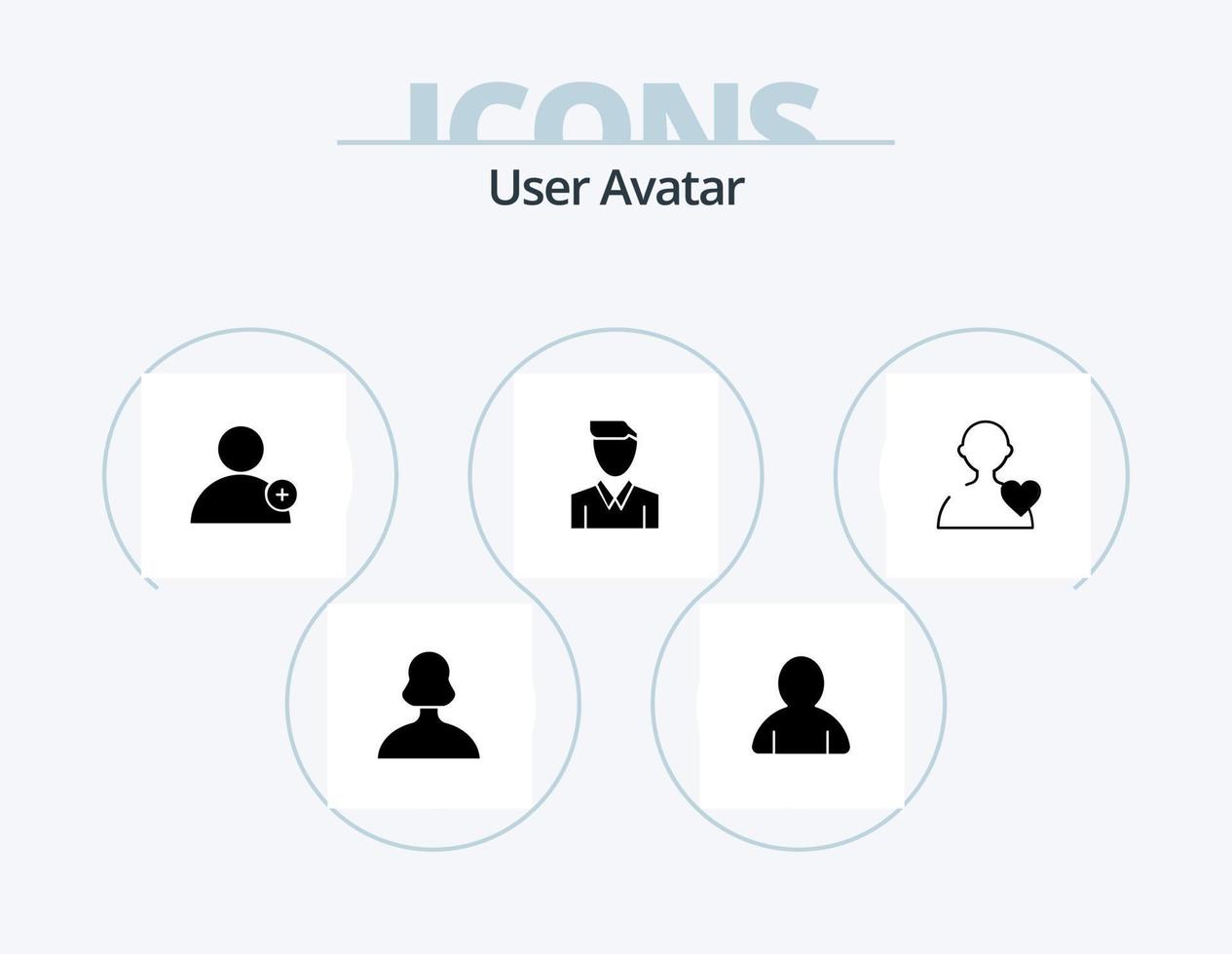 paquete de iconos de glifos de usuario 5 diseño de iconos. amar. perfil. seguir. persona. humano vector