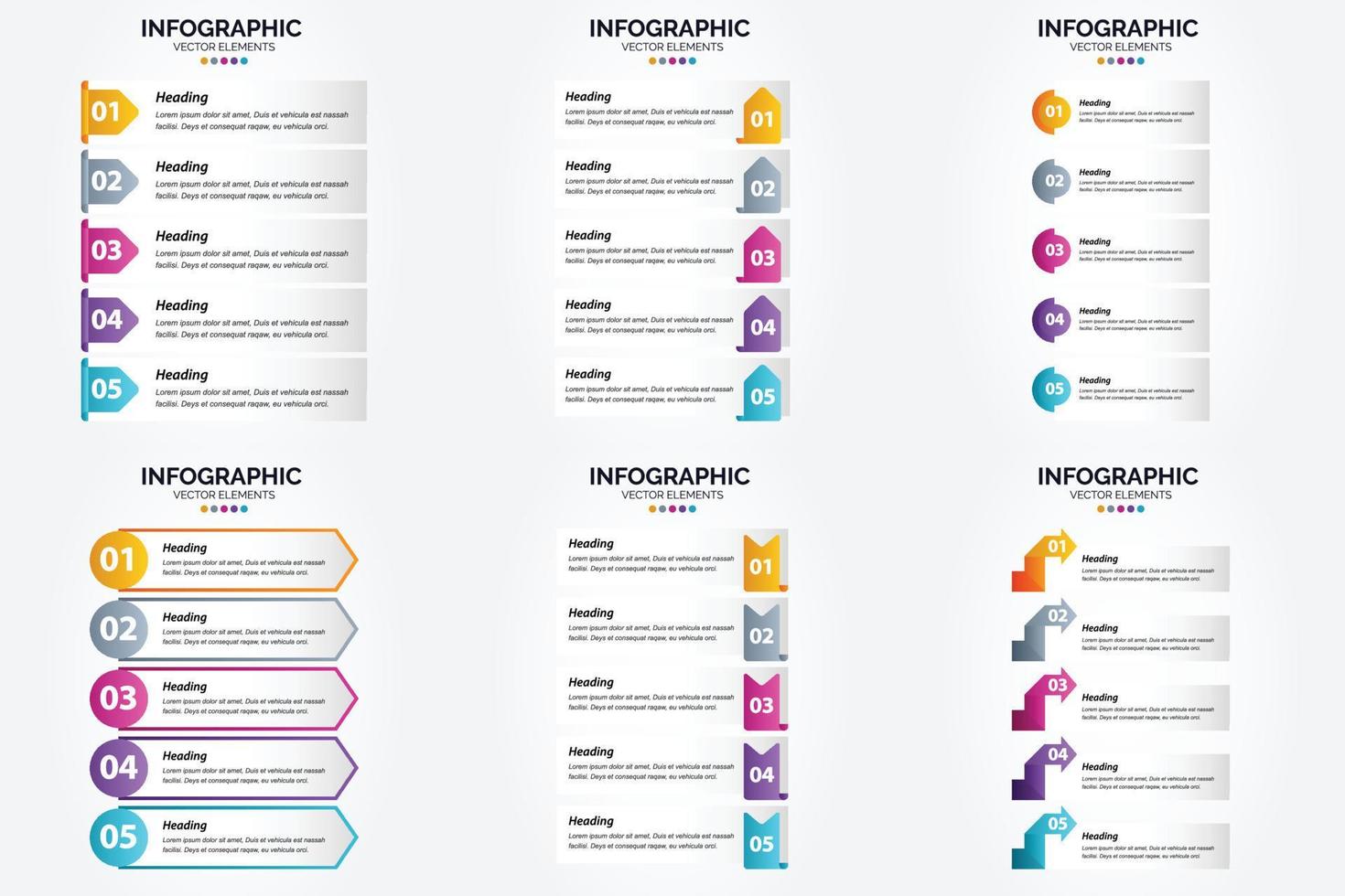 use estas ilustraciones vectoriales para crear infografías únicas para publicidad. folletos volantes y revistas. vector