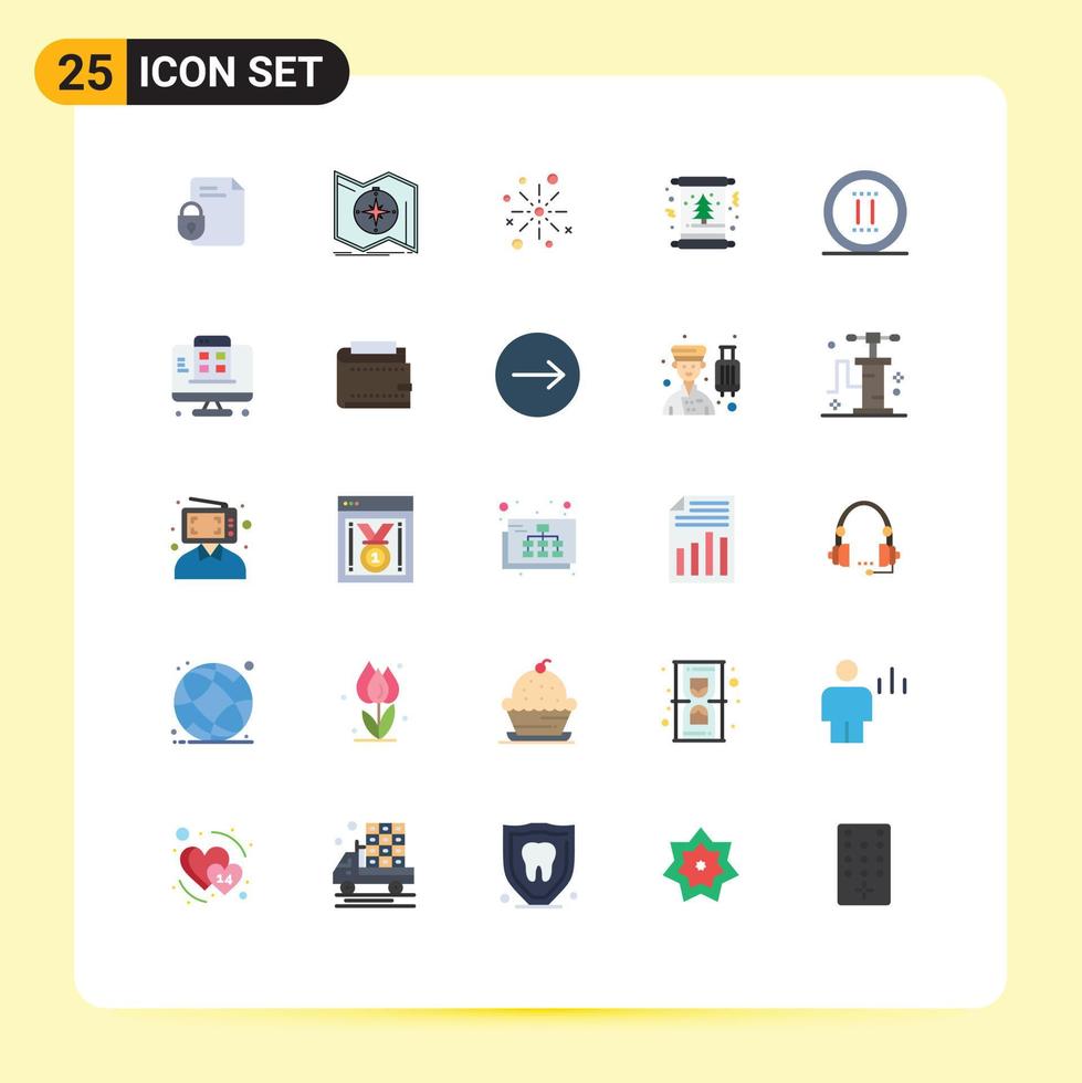 Pack of 25 Modern Flat Colors Signs and Symbols for Web Print Media such as card festival navigate diwali celebrate Editable Vector Design Elements