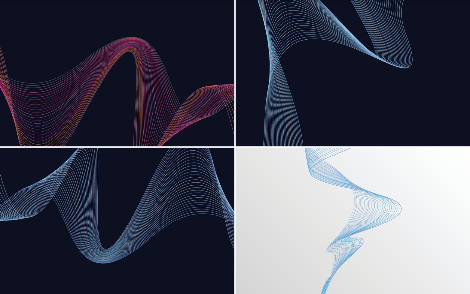 Collection of geometric minimal lines pattern set vector