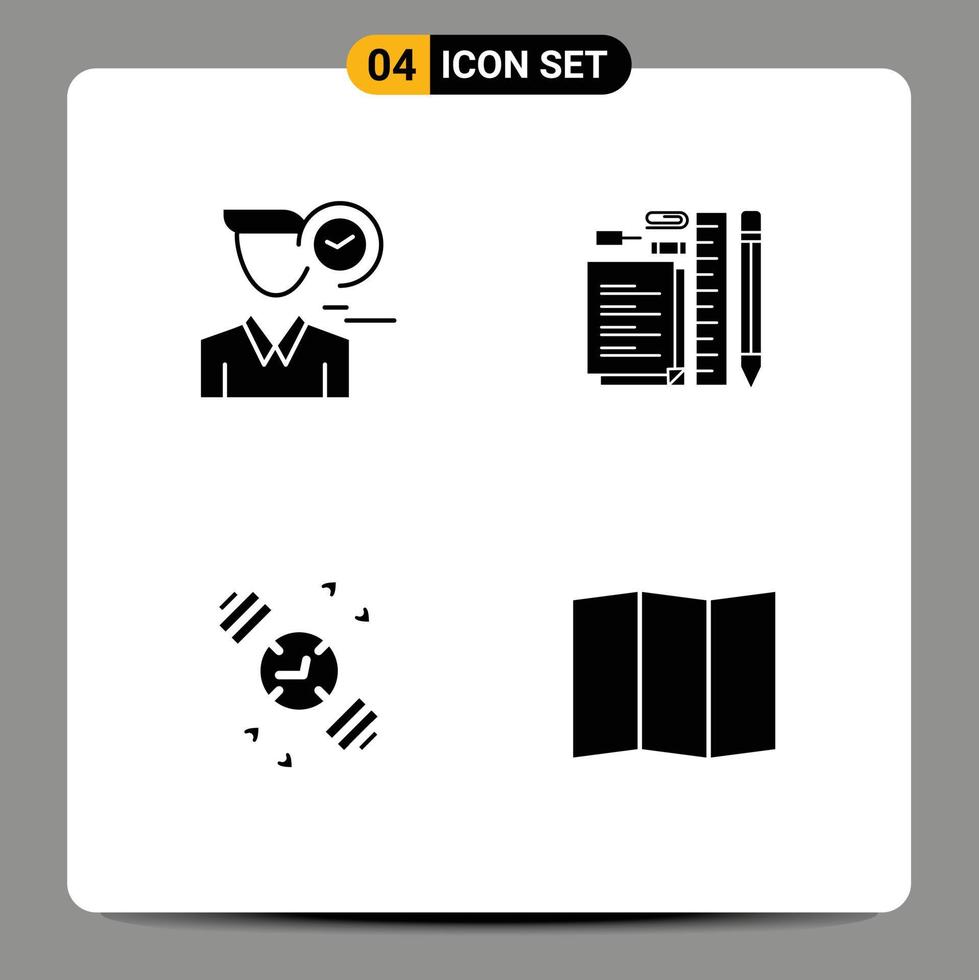 Creative Icons Modern Signs and Symbols of time pin user pencil hand watch Editable Vector Design Elements