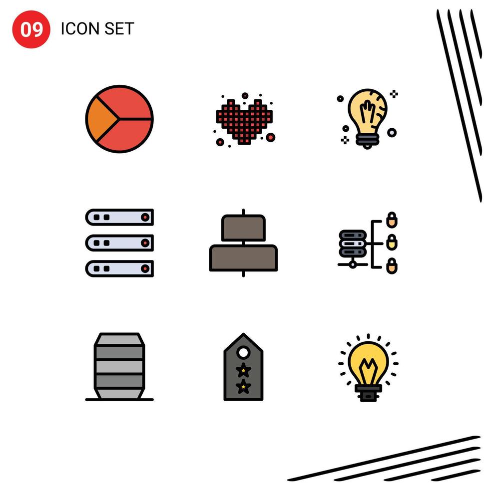 Editable Vector Line Pack of 9 Simple Filledline Flat Colors of network files tetris database solution Editable Vector Design Elements