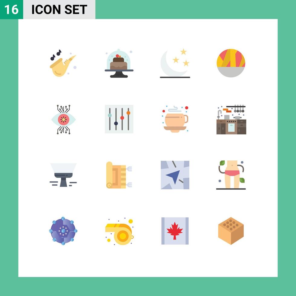 paquete de 16 signos y símbolos de colores planos modernos para medios de impresión web, como infraestructura, infección de la piel, infección del plato, naturaleza, paquete editable de elementos creativos de diseño de vectores
