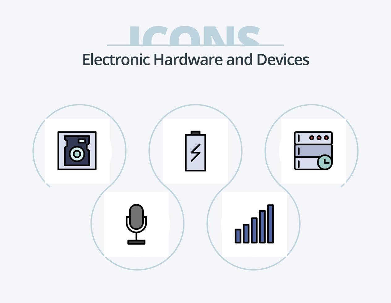 Devices Line Filled Icon Pack 5 Icon Design. sound. instrument. audio. balalaika. tambourine vector