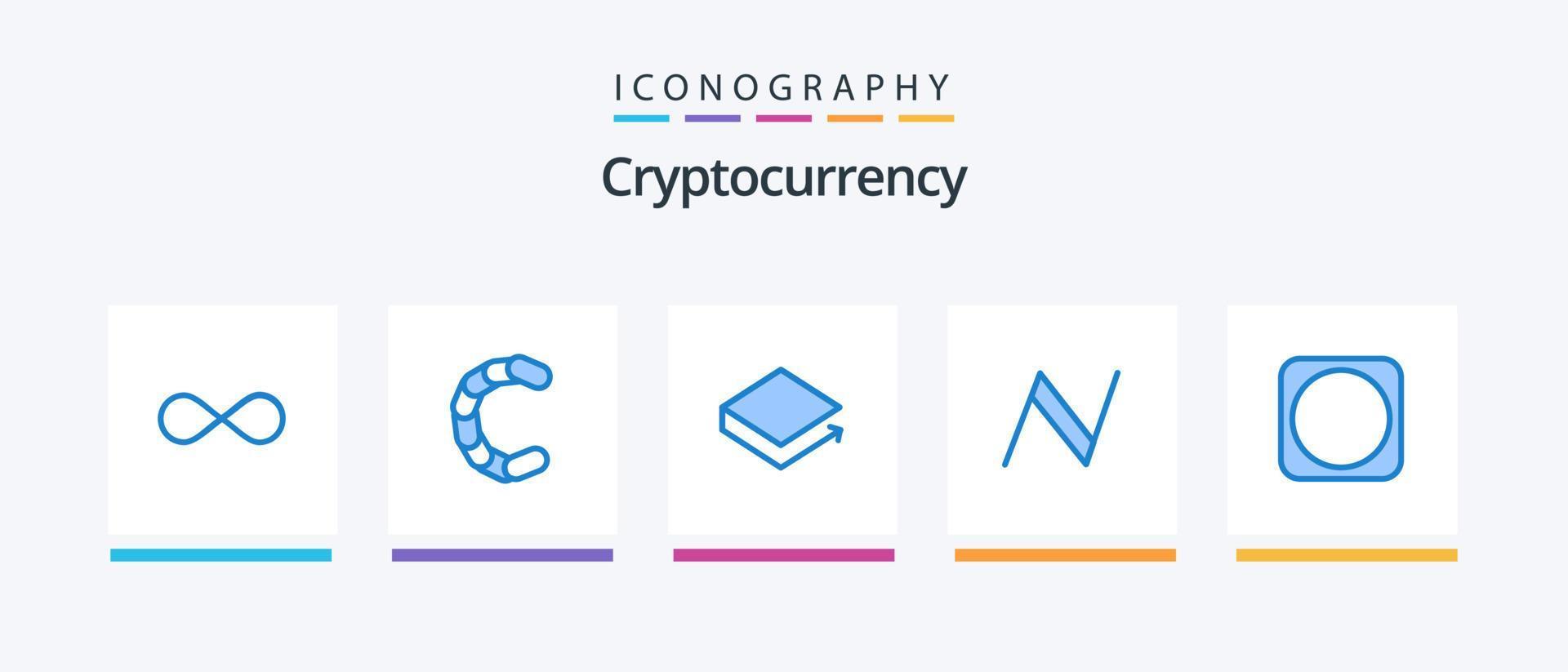 Cryptocurrency Blue 5 Icon Pack Including byetball. cryptocurrency. crypto currency. blockchain. lbry credits. Creative Icons Design vector