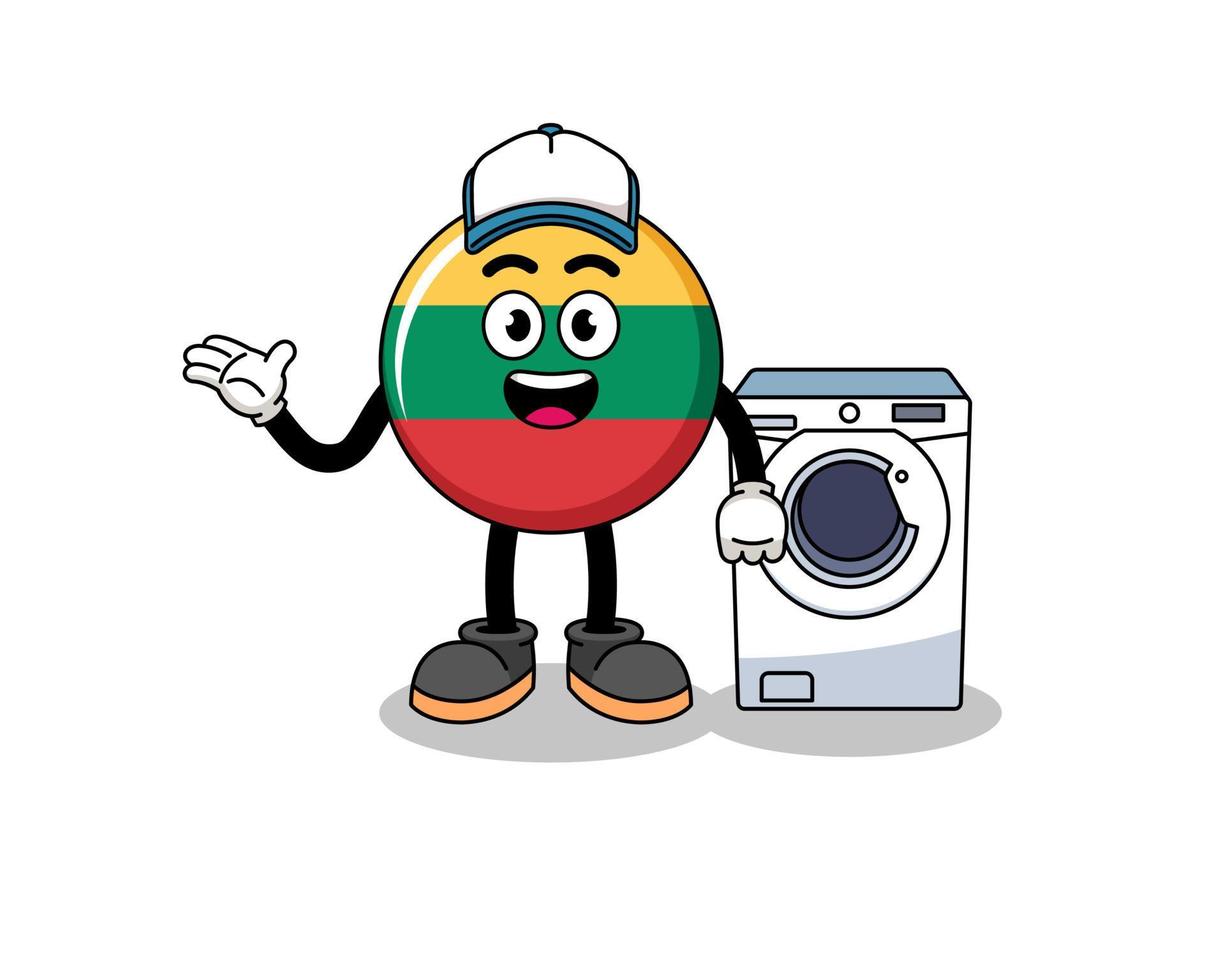 lithuania flag illustration as a laundry man vector