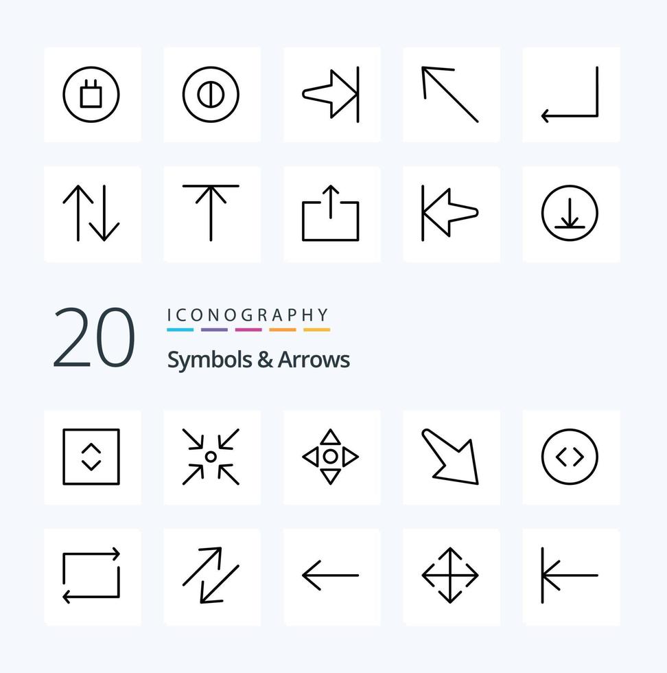 20 Symbols  Arrows Line icon Pack like repeat arrow navigate enlarge arrows vector