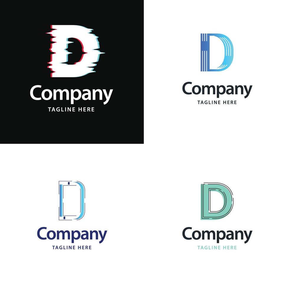 diseño de paquete de logotipo grande con letra d diseño de logotipos modernos y creativos para su negocio vector
