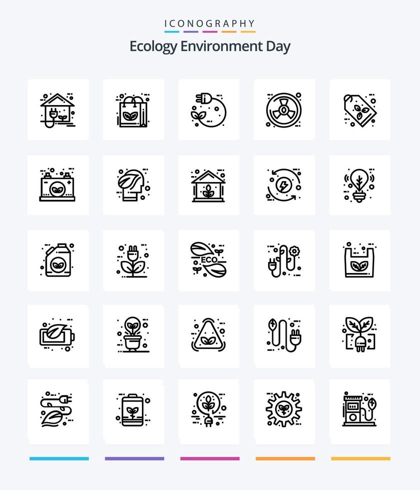 Creative Ecology 25 OutLine icon pack  Such As radiation. eco. nature. pull. plug vector