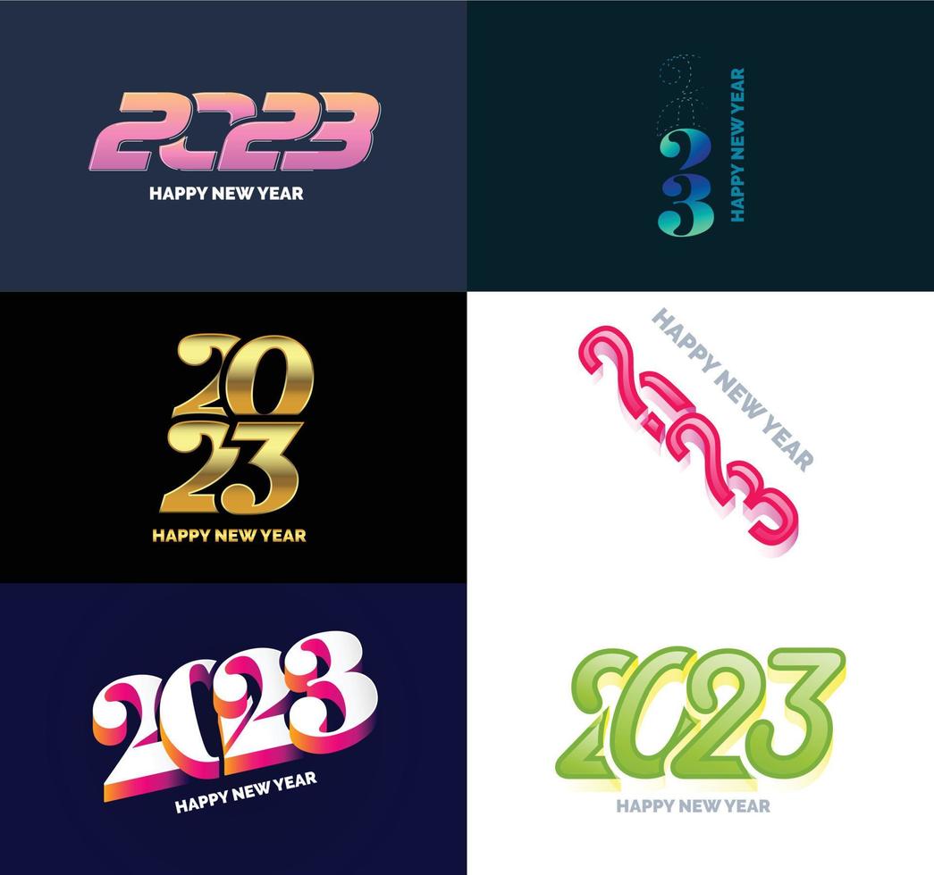 Big Set of 2023 Happy New Year logo text design 2023 number design template vector