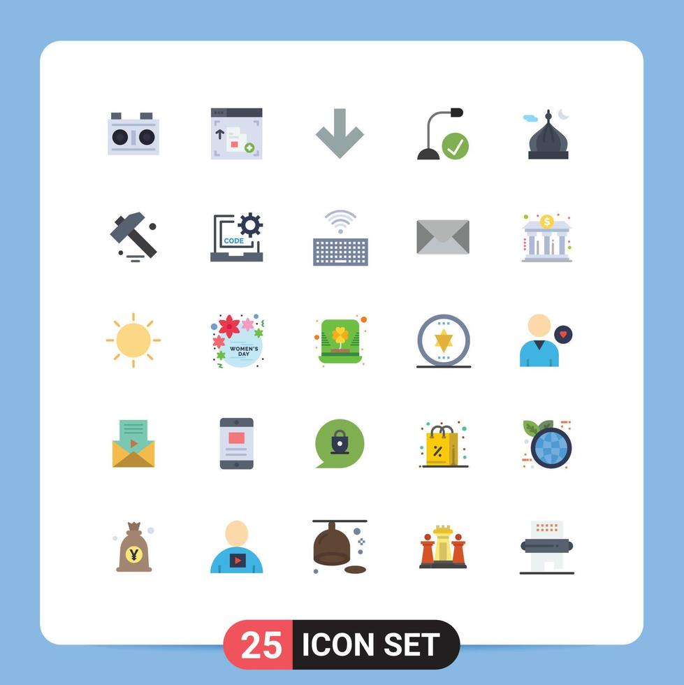 25 Creative Icons Modern Signs and Symbols of islam mosque down hardware devices Editable Vector Design Elements