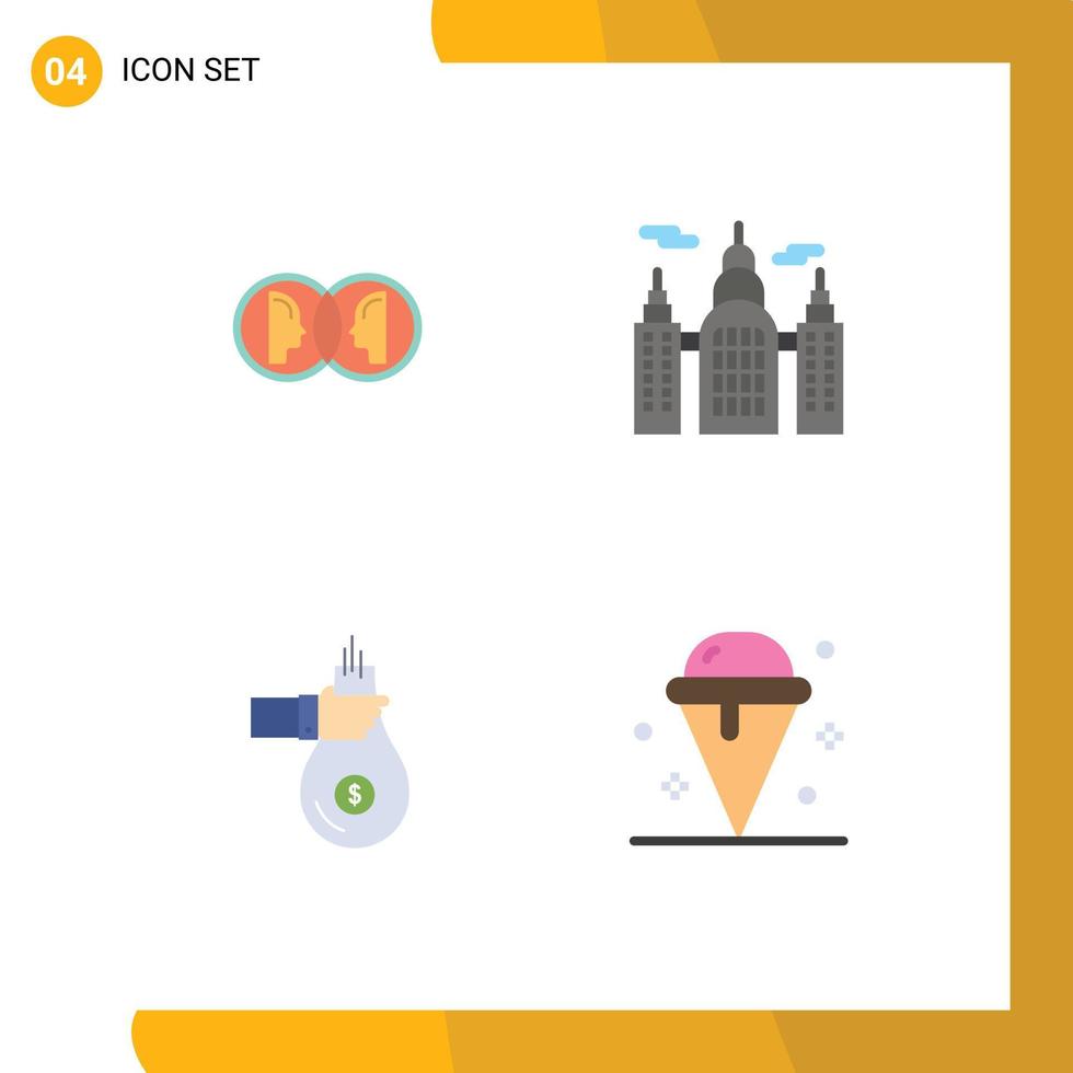4 Flat Icon concept for Websites Mobile and Apps coin finance duplicate canada investment Editable Vector Design Elements