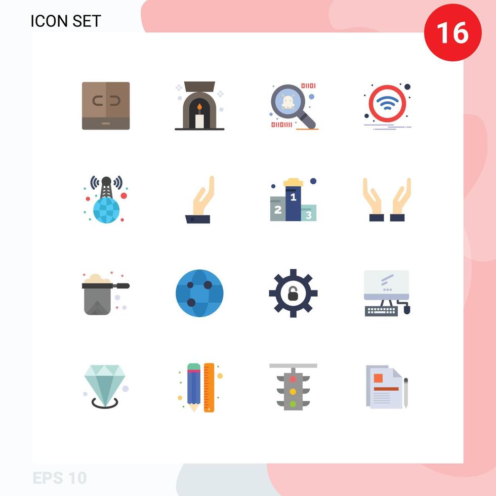 paquete de iconos de vector de stock de 16 signos y símbolos de línea para la tecnología de noticias manuales paquete editable en vivo en todo el mundo de elementos creativos de diseño de vectores